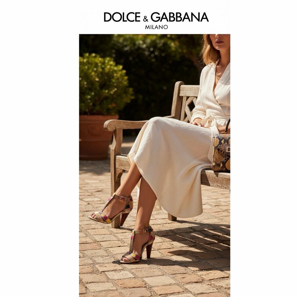 Authentic Dolce & Gabbana S/S 2007 Runway Patchwork Ayers & Suede Heels